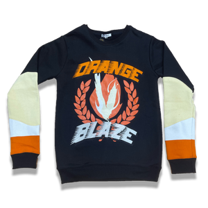 Retro Label "Orange Blaze" crewneck (Black)